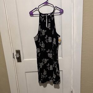 Black Floral Sleeveless Dress